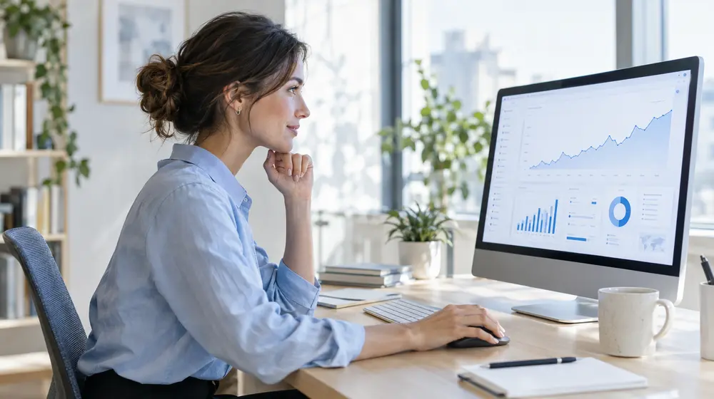 Reviewing a growth analytics dashboard